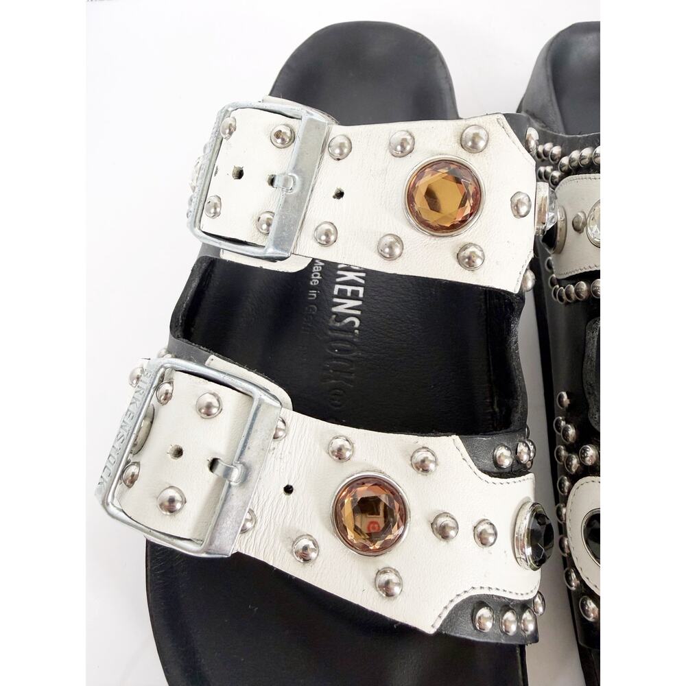 Birkenstock x Heidi Klum Studded Grommets Arizona Sandal White Sz 38 EU - Picture 14 of 16